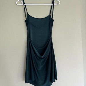 Backless mini dress XS dark green
